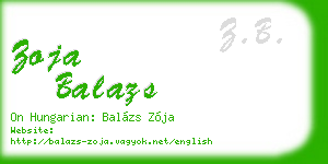 zoja balazs business card